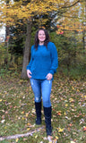 What's Poppin' Crew Neck Popcorn Sweater Teal