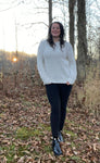 What's Poppin' Crew Neck Popcorn Sweater Ivory