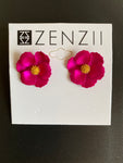 Pure Happiness Metallic Floral Stud Earring Pink