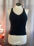 Everyday Ease Ribbed Sweater Tank Black