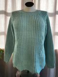 Warm Hearts Knit Scallop Sweater Sage