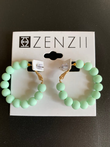Abloom Bead Hoop Earring Mint